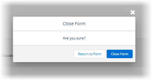 Screenshot: Confirmation dialog for closing the tax form